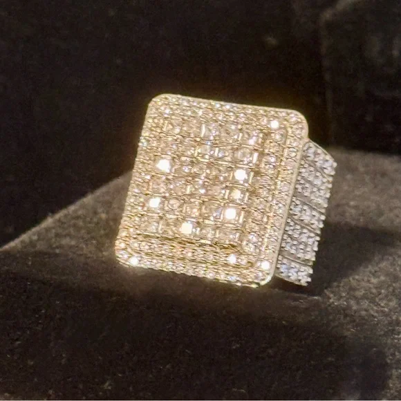 3.9 Carat ICED OUT CZ Pave YELLOW Gold Rhodium Plated 925 Sterlin… - Picture 1 of 9